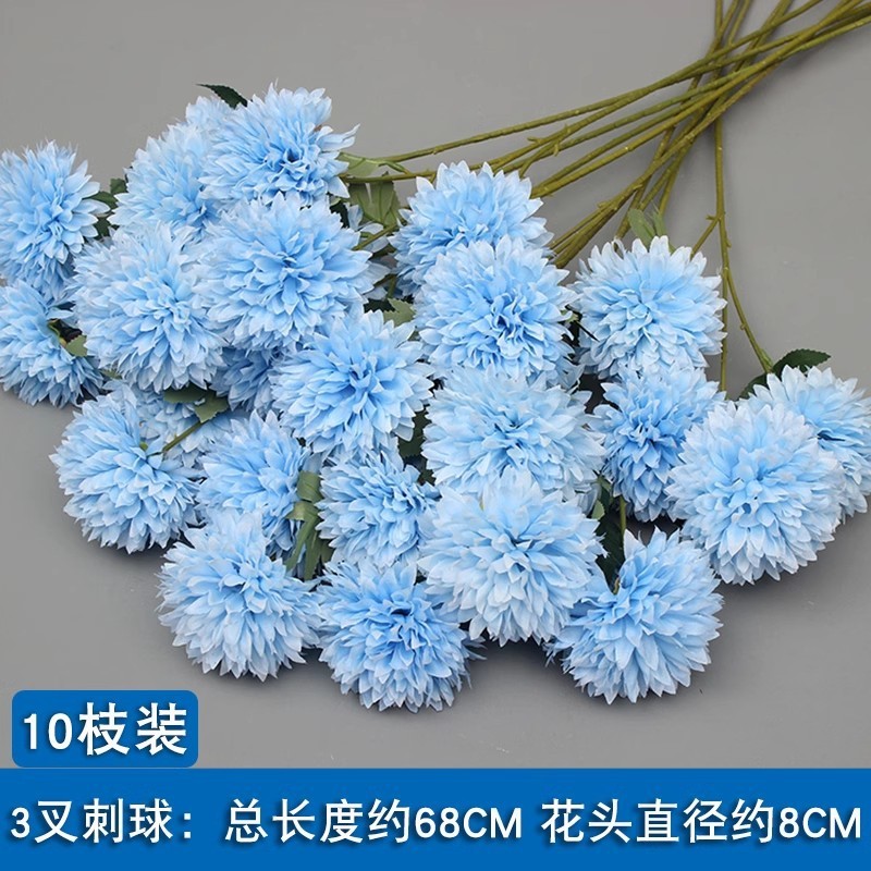 10本の青い色のシミュレーションの花の室内の絹の花の結婚祝いの装飾の花の生け花は造花の天井の花の路の花を並べます。|undefined