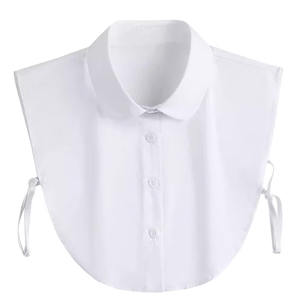 Camisa collar de cuello falso de las mujeres collar de camisa de cuello falso de algodón de poliéster collar de soporte decorativo collar puntiagudo collar falso accesorios transfronterizos