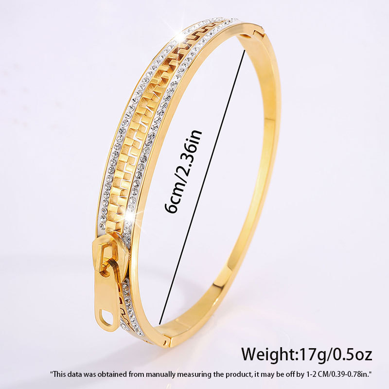0.03µm-0.05µm Gold Plating Thickness PVD Coated Gold Plating Process PVD Coated Real Gold Plated Geometric Stainless Steel Simple Style Waterproof Non Tarnish Titanium Steel Bangle