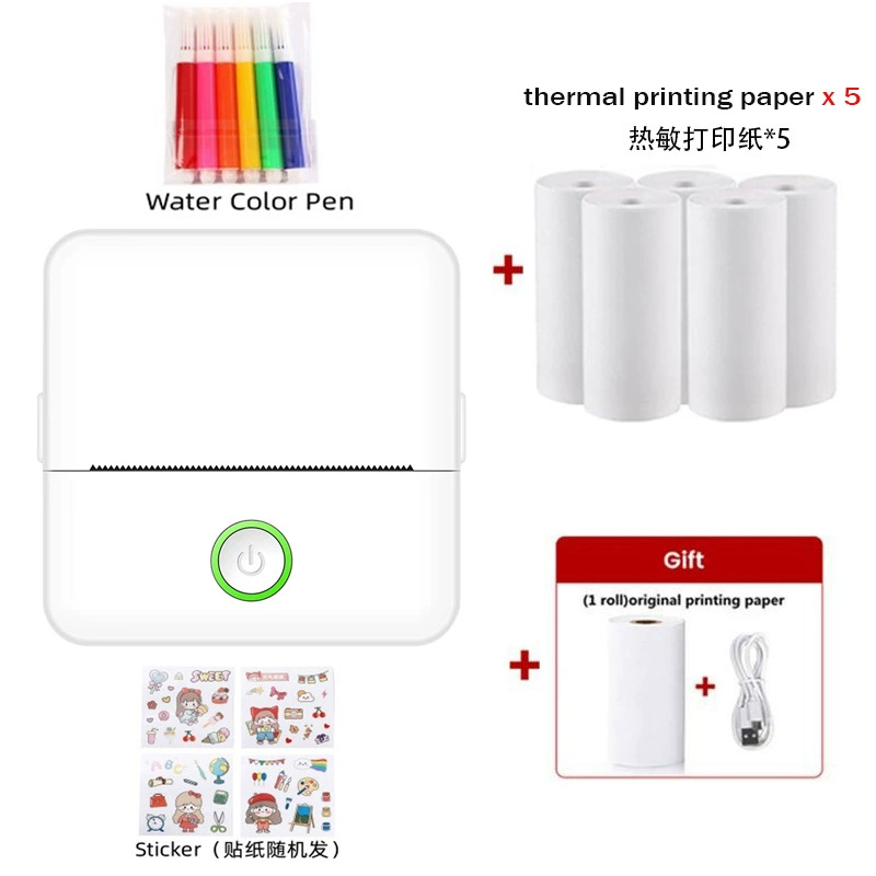 Handheld Wireless Printer X6, Bluetooth Mobile Photo Printer, Compact Portable 135×60×155mm