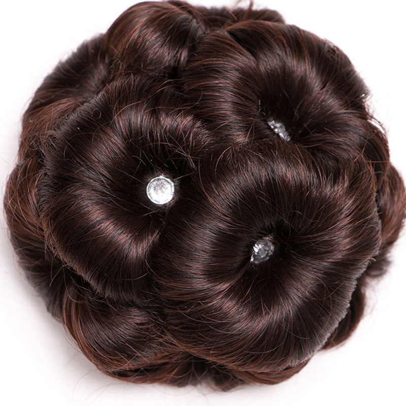 Peluca forma pelo bolsa nueve flor clip peluca anillo nupcial bola cabeza chica placa pelo anillo garra clip flor corsé