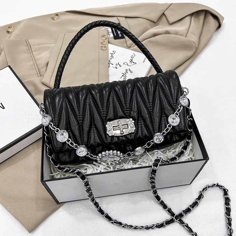 New Full Diamond Chain Fashion Versatile temperament Trendy High quality Small Fragrant Wind Cloud Duo Pleated Single_voghion.com