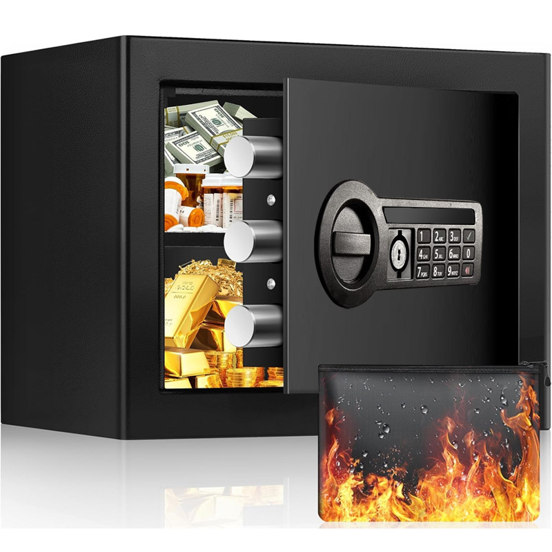 新款枪保险柜枪箱密码款带数字键盘手枪防盗保险箱欧美跨境枪盒