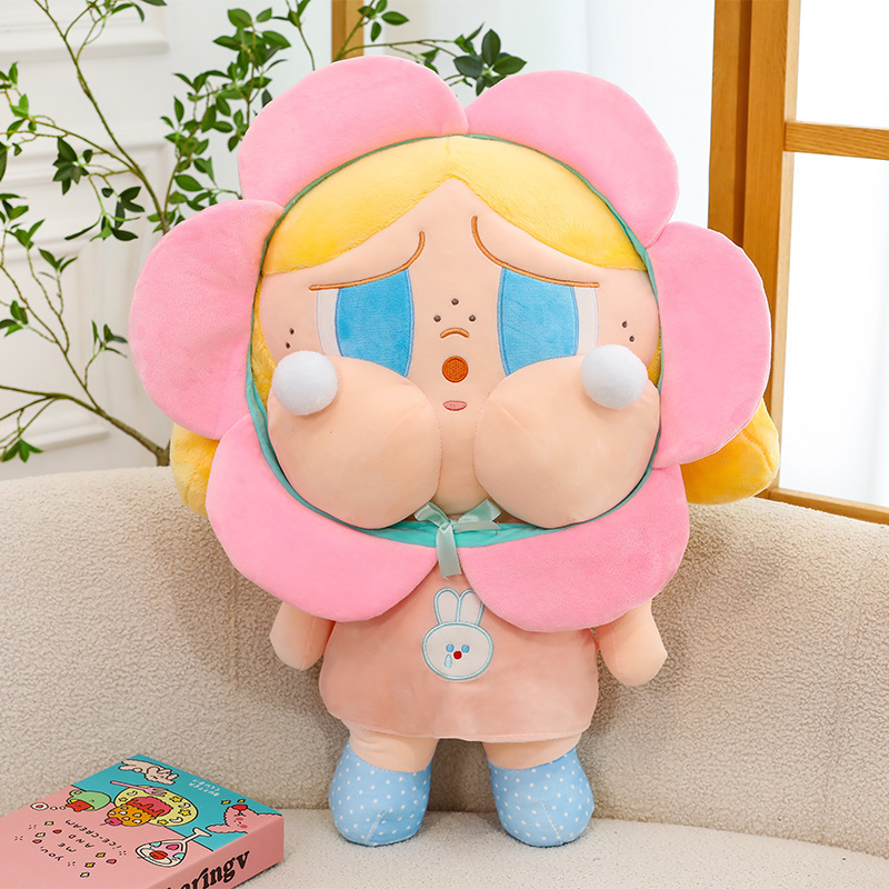 熱い販売かわいいマットバブル泣き子花びら人形人形子供のギフトキャッチマシン人形女の子のためのぬいぐるみ|undefined