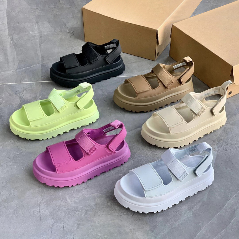 2025 Spring and Summer New Dopamine Beach Shoes Women's Small Thick-Soled Casual Velcro Strap Fashion Sandals