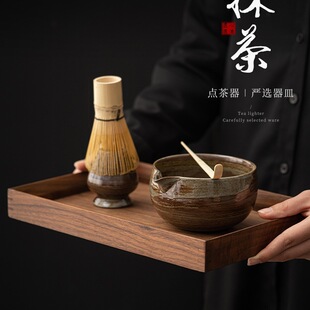 Matcha Bowl with Spout Matcha Tool Set Japanese Kiln-Turned Stoneware Tea Bowl 100-Piece Matcha Tea Whisk Set