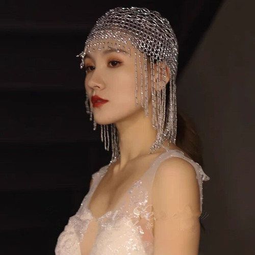 Lace Pearl Hat Accessory Studio Photoshoot Costume Accessories Belly Dance Halloween Party Cleopatra Headpiece