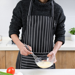 Home All-Cotton Apron Men's Coffee Shop Waterproof Oil-Proof Work Apron Kitchen Striped Half Apron for Women