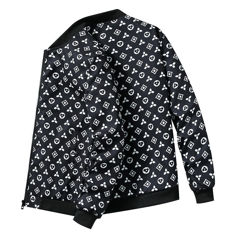 Men's Trendy Brand Jacket New Style Fashion Printed Stand Collar Spring and Autumn Casual Youth Baseball Korean Style Top