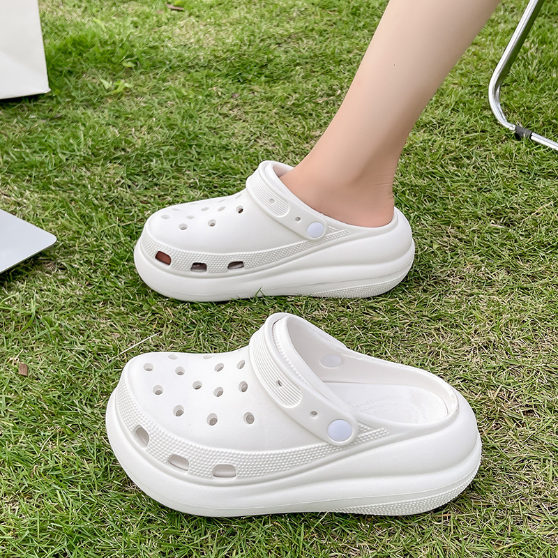 Trendy Women's Perforated Clogs Summer Thick-Soled Eva Soft Sole Comfortable Closed-Toe Sandals for Women