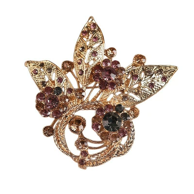 Vintage enamel floral brooch, high-end diamond-encrusted pearl flower pin, suitable for suits and outerwear, cross-border jewelry (Yaxa sancaqları) - az205-1