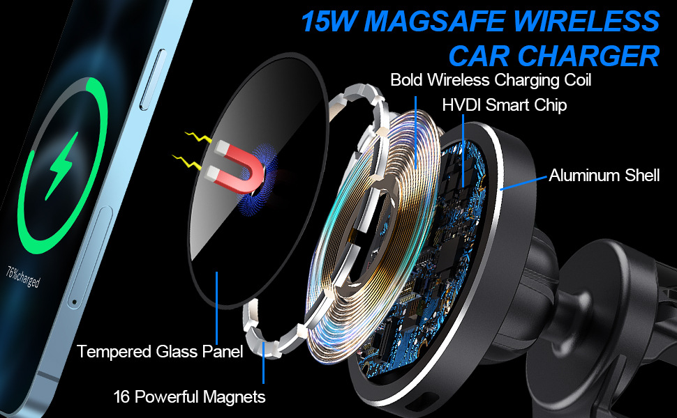 New Product Magsafe Magnetic Wireless Charger Three-In-One Wireless Charging Car Qi2.2 Wireless Charging Mobile Phone Holder