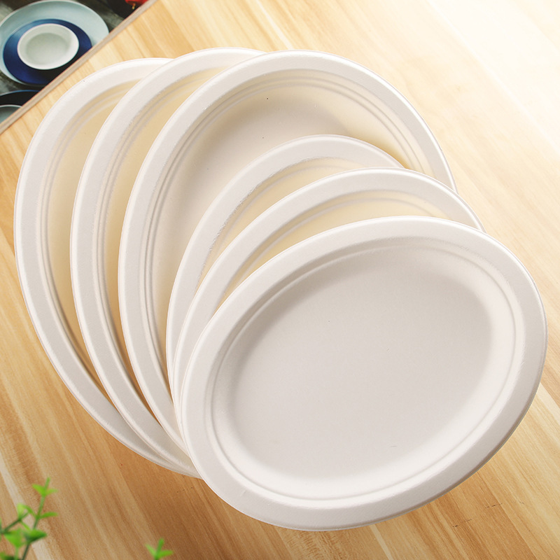 Paper Tray Outdoor Oval Paper Tray Eco-friendly Paper Basin Thickened Paper Pulp Fish Tray Disposable Hand Painting Paper Tray