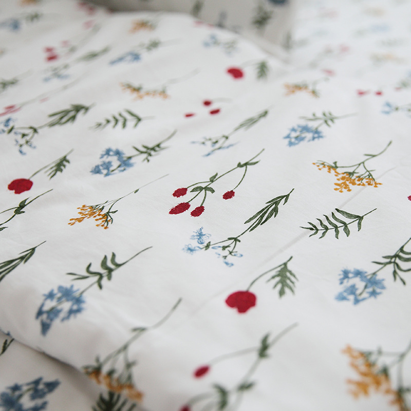 阡陌清新文藝小碎花日系全棉床單被套枕套定 做三四件套