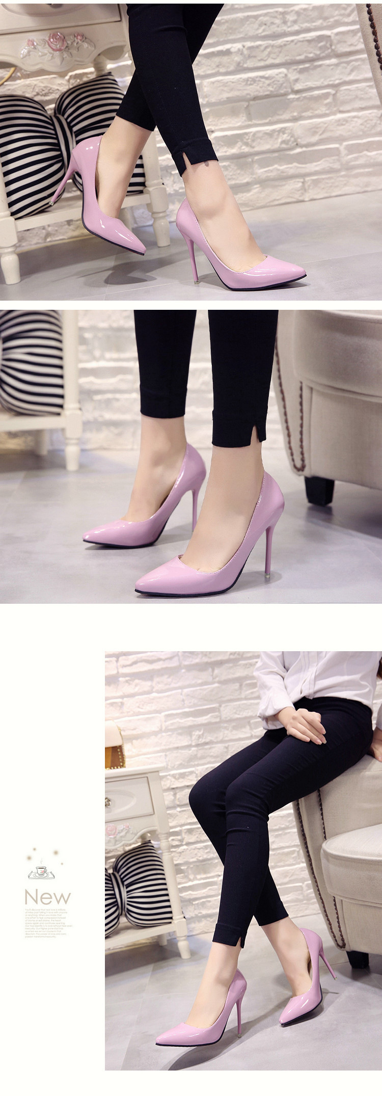 Damen High Heels Aus Lackleder Mit Spitzer Zehenpartie_voghion.com