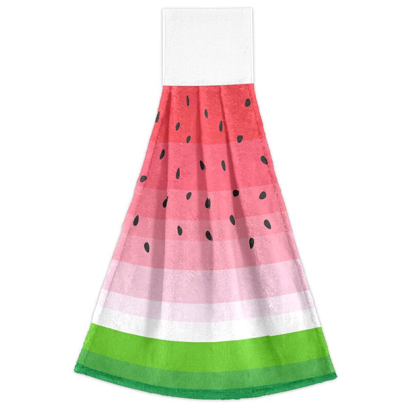 Watermelon Lemon Fruit Butterfly Pattern Kitchen Bathroom Laundry Hand Towel Hanging Towel with Ring Dishwashing Cloth Absorbent