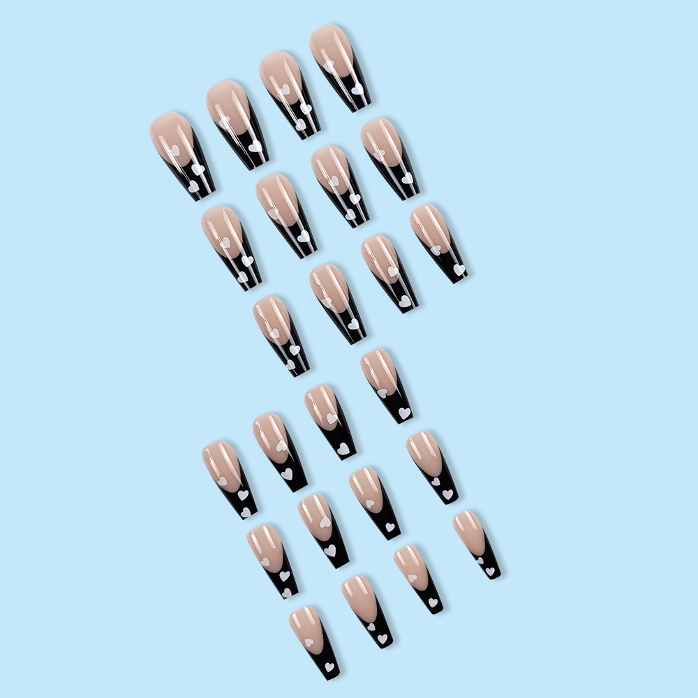 Transfronterizos dulces parches de manicuría retro temperamento francés elegante desgaste de uñas adornos de amor simple sensación de uñas falsas image 5