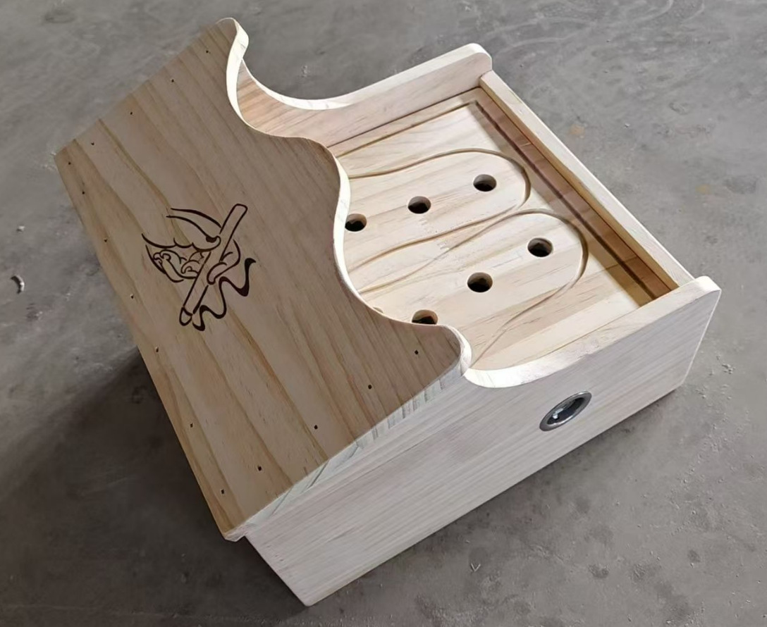 Wooden Foot Massage Box Square Moxibustion Base for Home Wellness 3KG quality and texture
