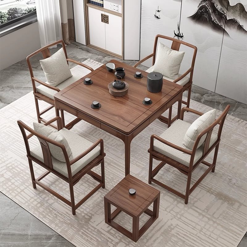 Chinese-Style Eight Immortals Table, Solid Wood Square Table, Tea Table, Card Game Table, Egg-Breaking Table, Simple Square Dining Table, Old Elm Wood