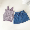 Summer knitted silk top with cups girl's, lifting effect