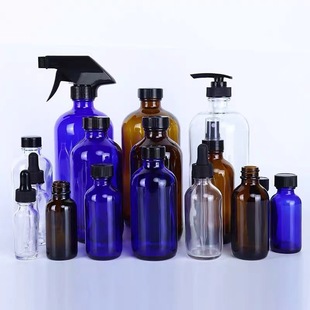 Boston Essence Oil Bottle 30ml60ml Dropper Bottle Spray Bottle Lotion Bottle Tea Light-proof Bottle Cosmetic Bottles