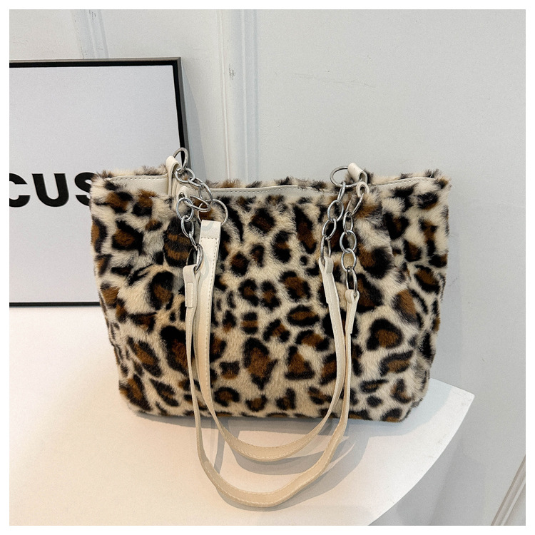 Women's fashion large capacity tote bag leopard print one shoulder underarm bag trend_voghion.com