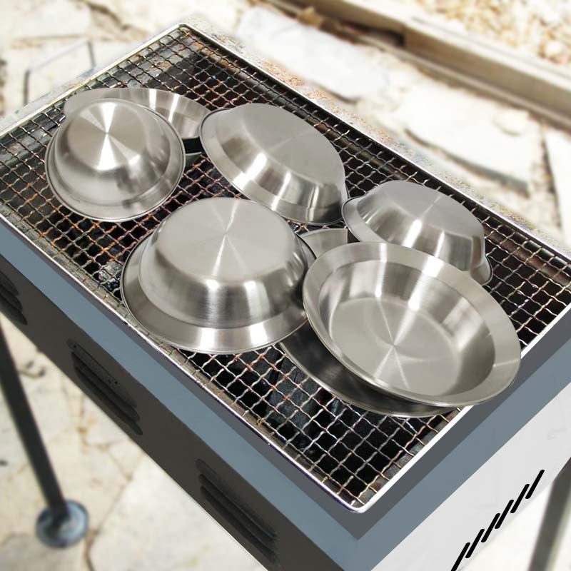 Al Aire Libre de acero inoxidable placa tazón 16-piece set camping vajilla auto-conducción de viaje portátil camping barbacoa placa hogar sopa plato cuenca