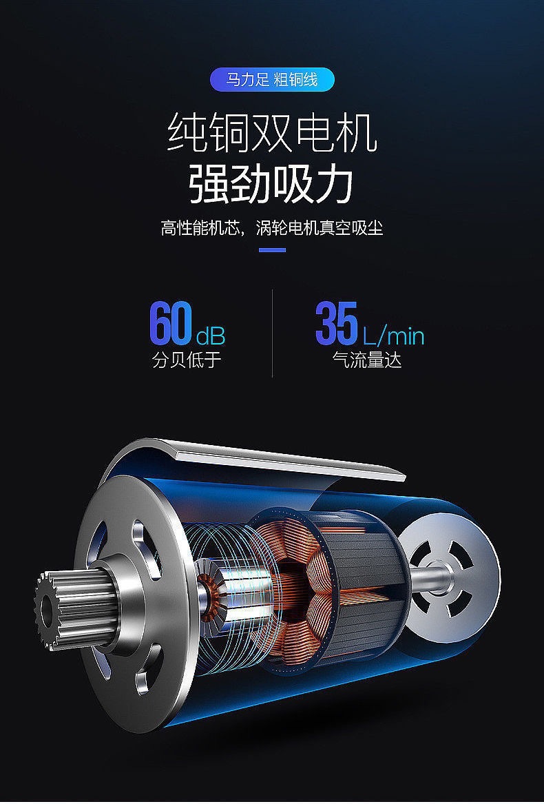 Car vacuum cleaner, wireless charging, handheld, small, super powerful suction, dual-use for car and home, mini vacuum cleaner