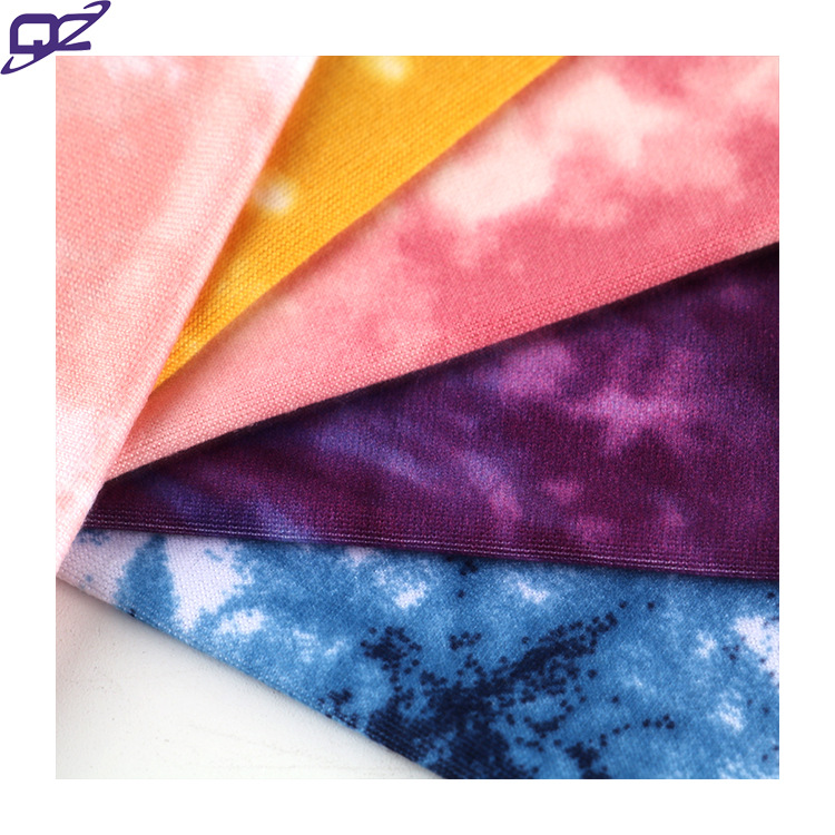 印花仿扎染系列 牛奶丝双磨四面弹印花