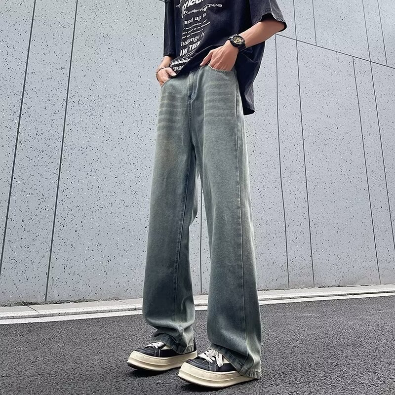 Old straight leg jeans for men in summer, thin, trendy, loose, wide legged, dad's casual long pants, trendy brand i_voghion.com