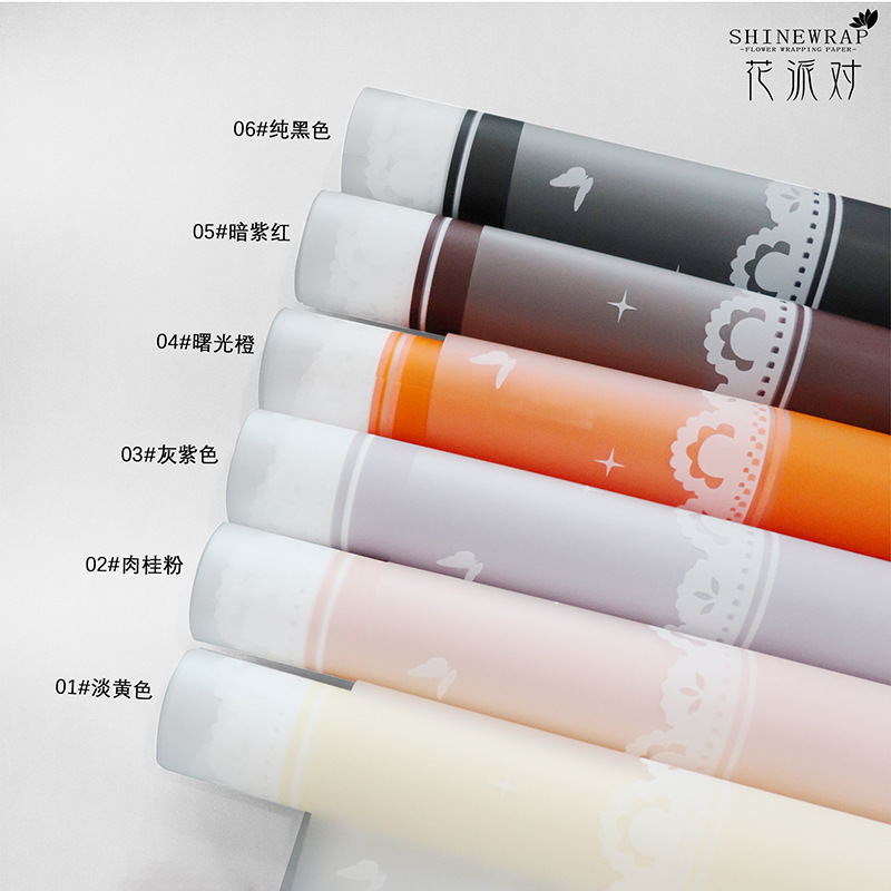 Flower Party Factory al por mayor nuevo estilo mariposa encaje papel de regalo de flores venta caliente papel mate floristería papel de regalo de ramo