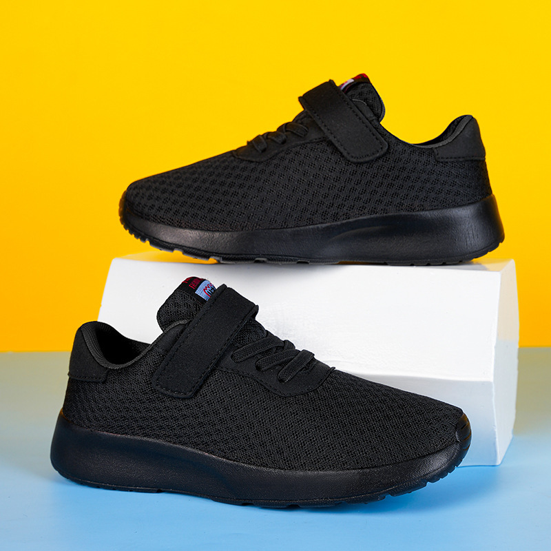 Boys' sneaker Children's Double Mesh Breathable sneaker Large Children's Explosions Boys Running Shoes Soft Sole All Black Shoes Boys' sneaker Children's Double Mesh Breathable sneaker Large Children's Explosions Boys Running Shoes Soft Sole All Black Shoes