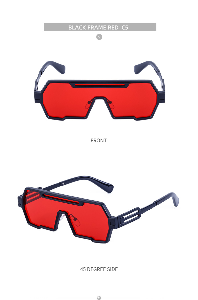 Steampunk One Piece Irregular Sunglasses For Men And Women_voghion.com