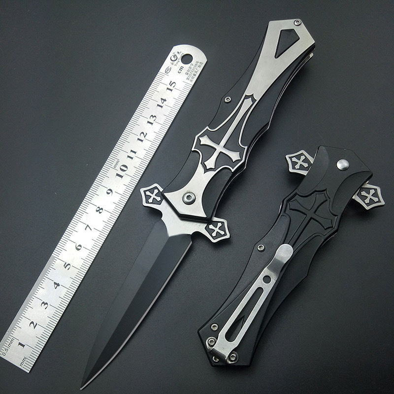 Cross-Shaped High-Hardness Folding Knife Portable Pocket Knife Outdoor Tactical Knife Survival Camping Sharp Multi-Functional Pocket Knife Cross-Shaped High-Hardness Folding Knife Portable Pocket Knife Outdoor Tactical Knife Survival Camping Sharp Multi-Functional Pocket Knife