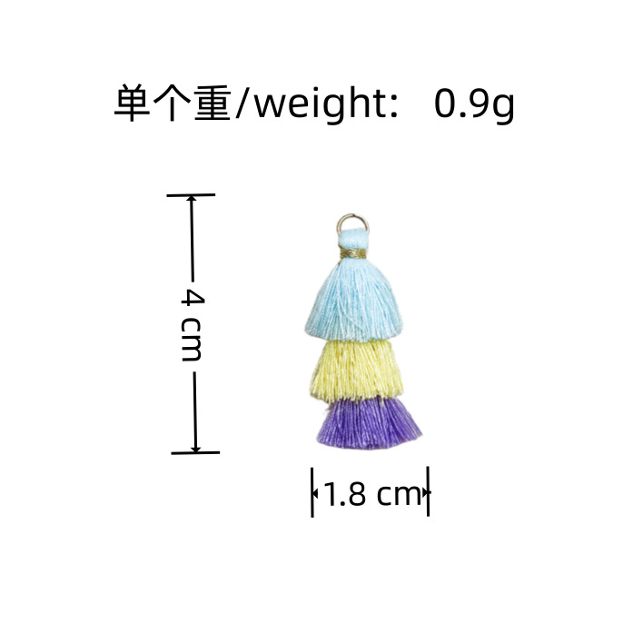 Direct Sale from the Manufacturer: Three-Layer Tassel Pagoda Color-Blocking Cotton Thread Tassel DIY Handmade Clothing and Bag Mixed-Color Chinese Style Pendant
