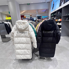 25冬季韩国小众covernat韩系过膝加厚潮流情侣同款连帽长款羽绒服