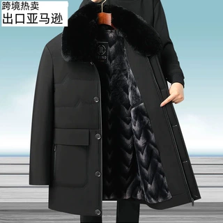 跨境热卖冬季外套加绒加厚羽绒棉服爷爷保暖棉袄中老年棉衣冬装