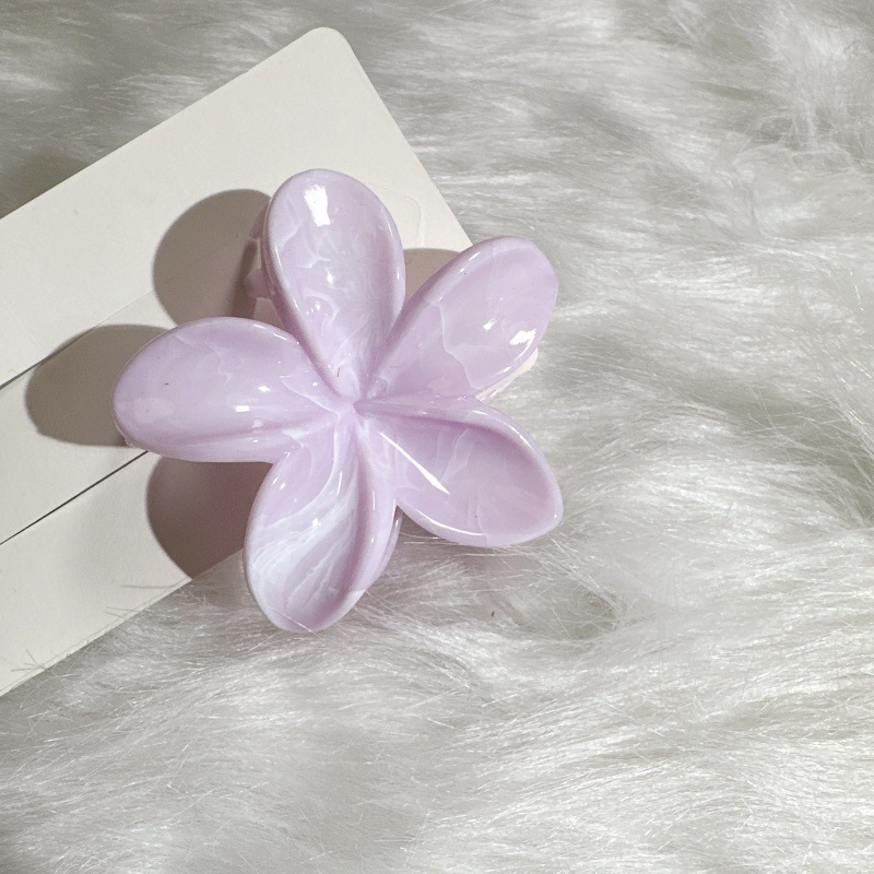 2025年新作クロスボーダー染めプルメリアグリッパー、ネットセレブ流紋花、高級ヘアピン、気質大理