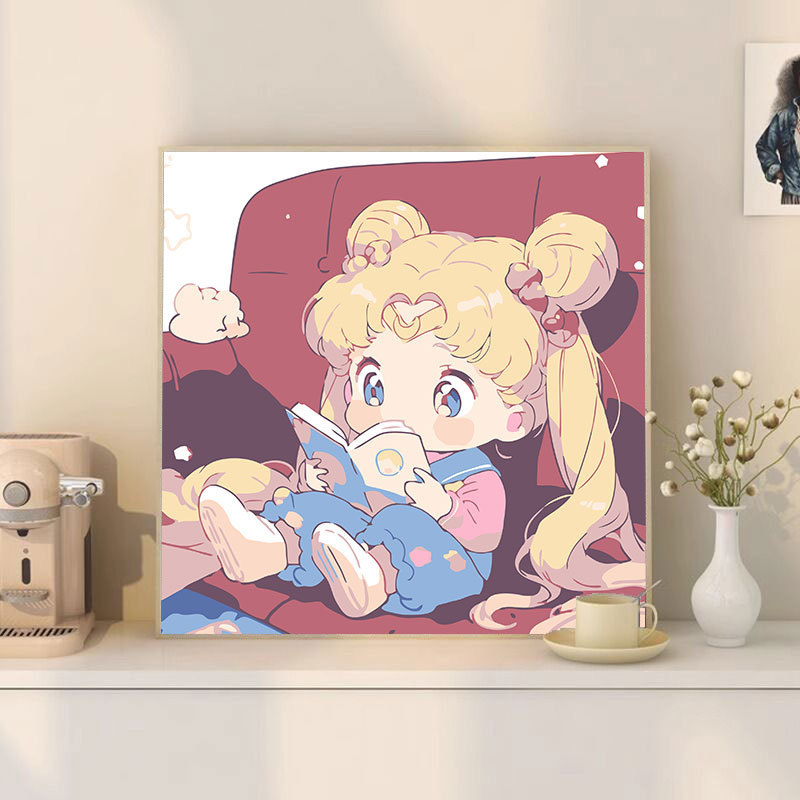 漫画 Q バージョンエッグマンパーティーシリーズ DIY デジタル油絵子供の手作り着色油絵装飾品卸売|undefined
