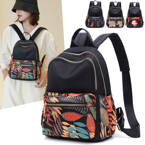 Fashionable women's backpack, trendy outdoor travel bag, casual student school bag, lightweight water-repellent nylon bag