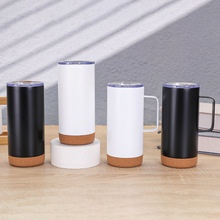 新款16oz软木底直身汽车杯304不锈钢保温杯双层真空马克杯咖啡杯