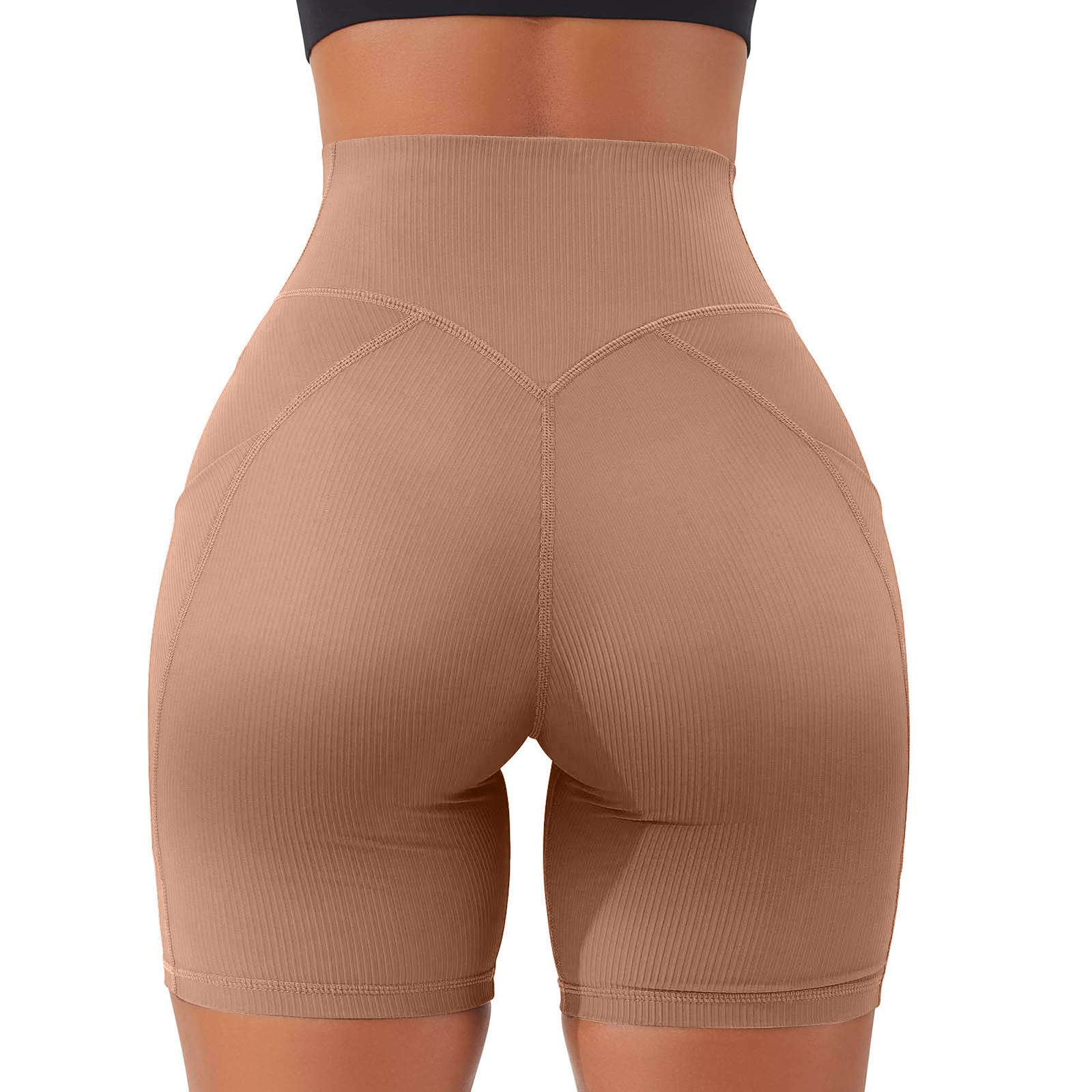 Nuevos productos personalizados para mujer hilo deportivo corto con bolsillo cintura cruzada pantalones deportivos de cinco puntos pantalones deportivos de yoga ajustados