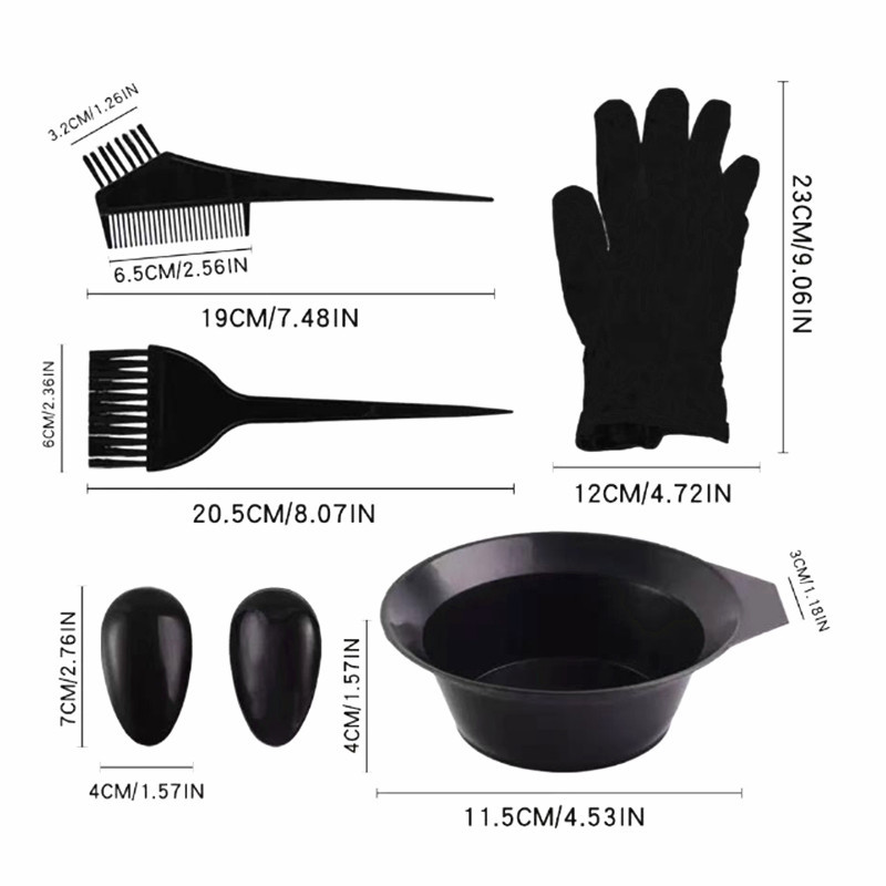 Manufacturer's Best-Selling Hair Dyeing Bowl, Highlighter Brush, Hair Dyeing Comb, Earmuffs, Large Brush, Small Brush, Perm and Dyeing Tools, Hairdressing Set