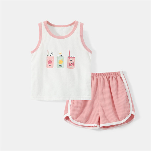 Baby onesie set summer thin sleeveless clothes pure cotton unisex children summer shorts cute super adorable