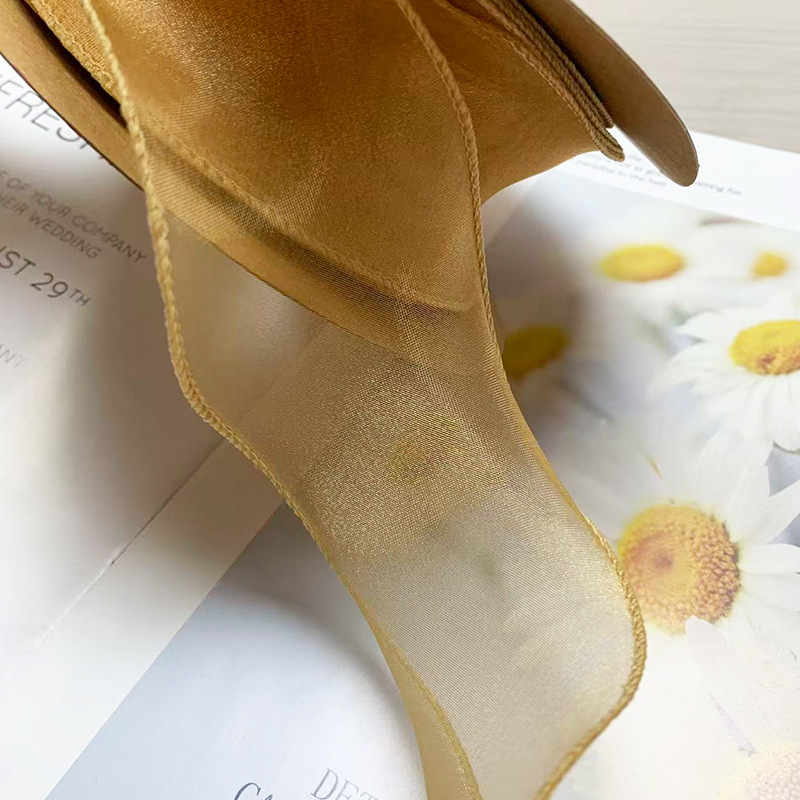 Cinta de hilo de organza de tres hebras con diseño de cola de pez de 5,5 cm para flores de zapatos, ropa y accesorios de lazos image 31