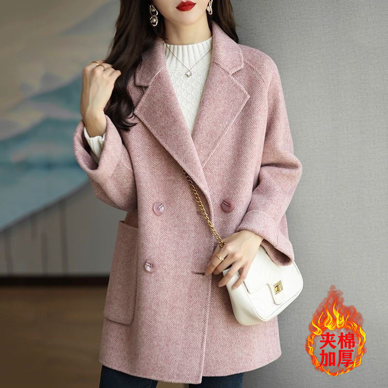 毛呢外套女2025秋冬季新款小个子加厚韩版修身气质中长款呢子大衣|undefined