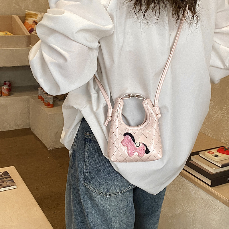Caricatura lindo pony bolso de hombro para niños y niñas bordado de diamante mini bolso de mano 2026 bolso de comercio exterior transfronterizo para niños
