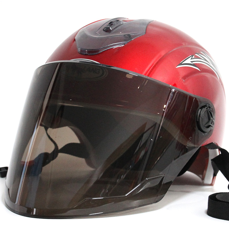 328 여름 헬멧 긴 렌즈-레드 (보호 모자)