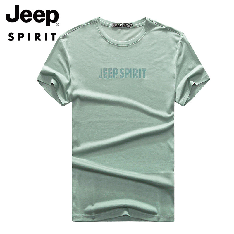 JEEP SPIRIT Fashionable solid casual short sleeve T-shirt with a…