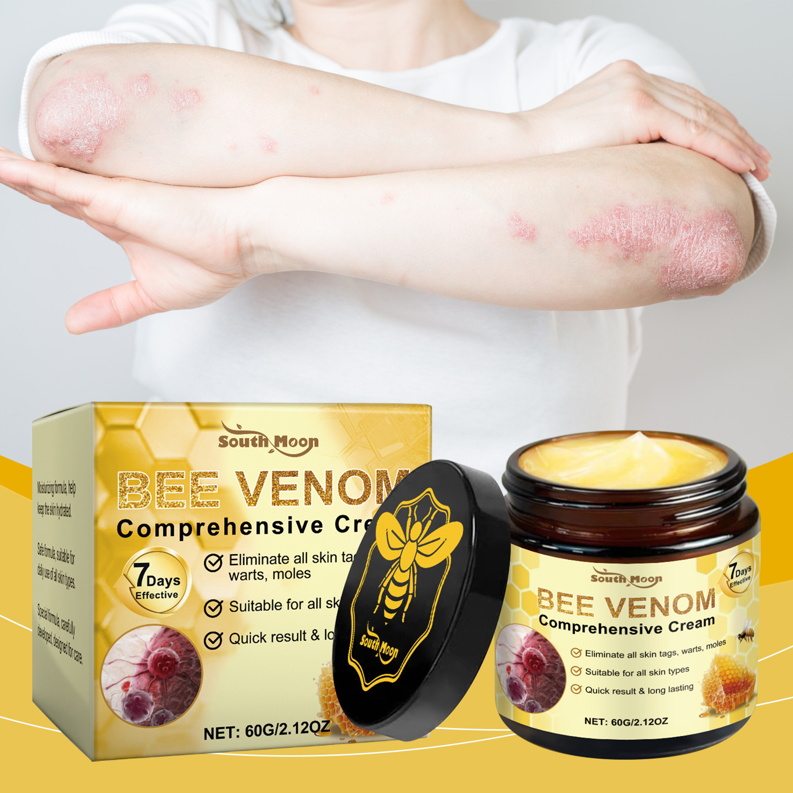 South Moon Bee Extract Skin Care Cream Is a Gentle, Moisturizing and Soothing Body Care Cream for Dry and Uncomfortable Skin